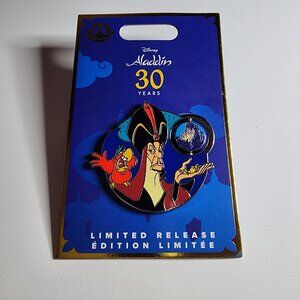 Disney Parks Aladdin 30th Anniversary Jafar and Iago Cave Of Wonders Pin Spins